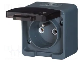 ABEX Tomacorriente de Alimentación AC 16A 250V Gris Oscuro