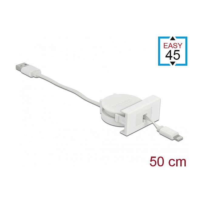 DeLOCK Cable USB 2.0 Easy 45 Modul USB Tipo-A a Lightning de 8 pines Blanco