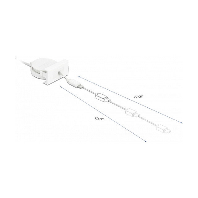 DeLOCK Cable Retráctil Easy 45 USB 2.0 de USB Tipo-A a Lightning de 0,62 m Blanco DeLOCK Cable Retráctil Easy 45 USB 2.0 de USB Tipo-A a Lightning de 0,62 m Blanco