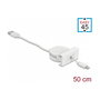 DeLOCK Cable Retráctil Easy 45 USB 2.0 de USB Tipo-A a Lightning de 0,62 m Blanco