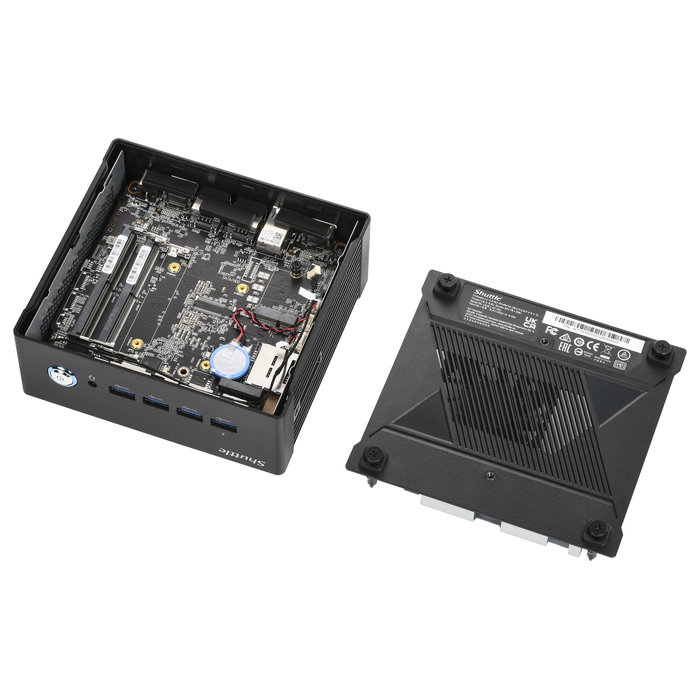 Shuttle Computer Barebone Mini PC XPC nano NT10H5, Intel Core Ultra 5 125H, 14 núcleos, DDR5, PCIe, Windows 11