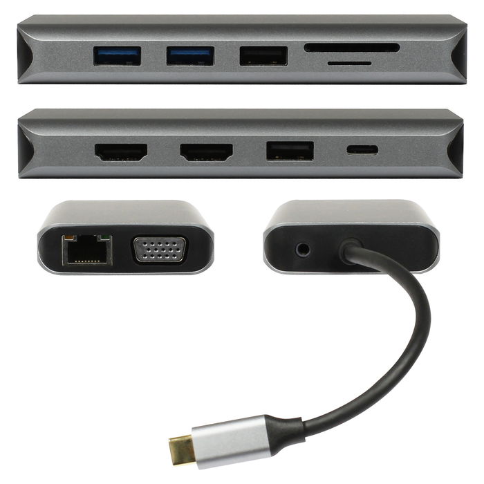Plusonic Adaptador Docking USB-C 8 en 1 Plusonic Adaptador Docking USB-C 8 en 1