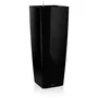 Maceta LECHUZA Cubico Alto Premium 40 - juego completo, negro brillante
