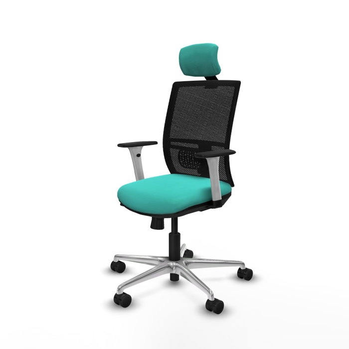 PIQUERAS Y CRESPO Silla de oficina Yunquera con mecanismo Sincro/Traslack, Turquesa y Negro