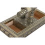 DKD Home Decor Joyero de Madera y Aluminio Champán 20x10x18 cm