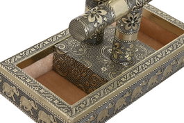 DKD Home Decor Roble de los novios Joyero Indio Champan Blanco 10 x 18 x 20 cm