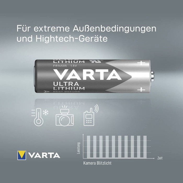 Varta Ultra Lithium Mignon AA LR6 (2 unidades) Varta Ultra Lithium Mignon AA LR6 (2 unidades)