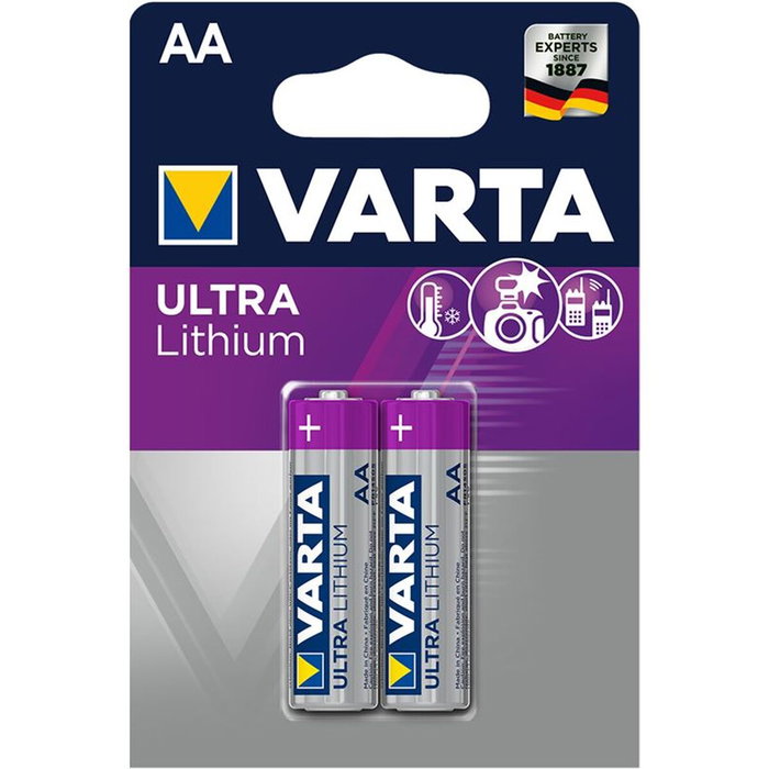 Varta Ultra Lithium Mignon AA LR6 (2 unidades) Varta Ultra Lithium Mignon AA LR6 (2 unidades)