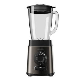 Aiwa Batidora de Vaso Saberu ATB-1800, 1800 W, Jarra de Vidrio de 1.8 L, 6 Cuchillas Satori, 3 Programas + Pulse, Función Autoclean, para Smoothies, Hielo y Salsas
