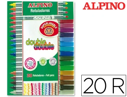 Alpino Rotuladores Double Doble Punta Fina/Gruesa Surtidos 24 Unidades