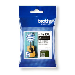 BROTHER Cartucho de tinta negro de larga duracion LC421XLBK para DCP-J1050DW / DCP-J1140DW / MFC-J10