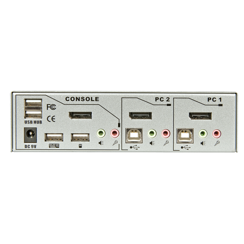 Lindy KVM Switch Pro 2 Puertos DisplayPort 1.2 USB 2.0 y Audio Plata
