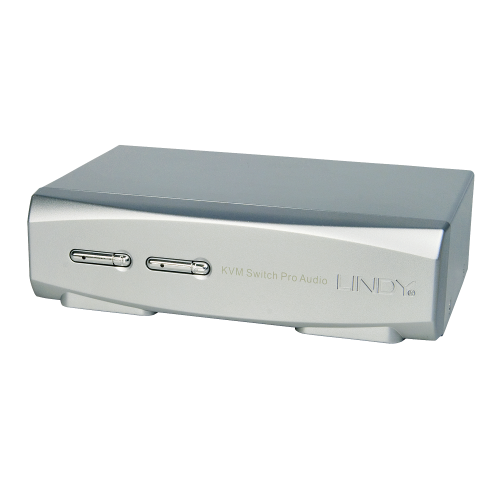 Lindy KVM Switch Pro 2 Puertos DisplayPort 1.2 USB 2.0 y Audio Plata