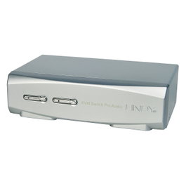 Lindy Switch KVM Pro 2 Puertos DisplayPort 1.2 USB 2.0 y Audio Plata