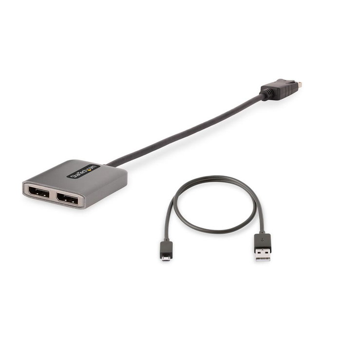 StarTech Hub MST de 2 Puertos DisplayPort 1.4 para 2 Monitores (5K 60Hz) Gris