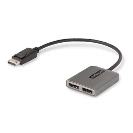 StarTech Hub DisplayPort 1.4 2 Puertos MST MST14DP122DP - Adaptador de 1 a 2 Monitores, Resolución 5K, Plug and Play, Alimentación USB