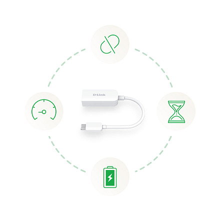 D-Link DUB-E250 Adaptador USB-C a Ethernet 2.5G Blanco