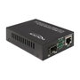 DeLOCK 86180 Konverter PoE+ 10/100/1000Base-T RJ-45 to SFP Fibra Óptica Gigabit, Negro, Metal