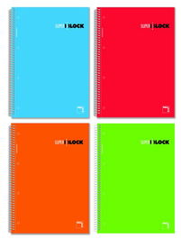 Bloc Pacsa Superbloc Micro.Tapa Extra A4 160H Horizontal 60G Surtido (4 Col.) (Set de 4)