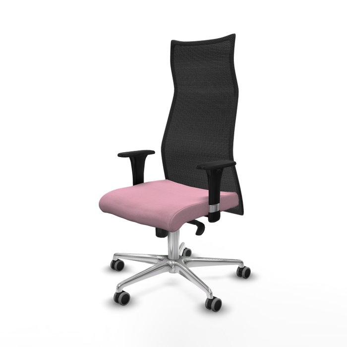 PIQUERAS Y CRESPO Sillón Albacete con mecanismo Sincro, Tela Rosa y Malla Negra PIQUERAS Y CRESPO Sillón Albacete con mecanismo Sincro, Tela Rosa y Malla Negra