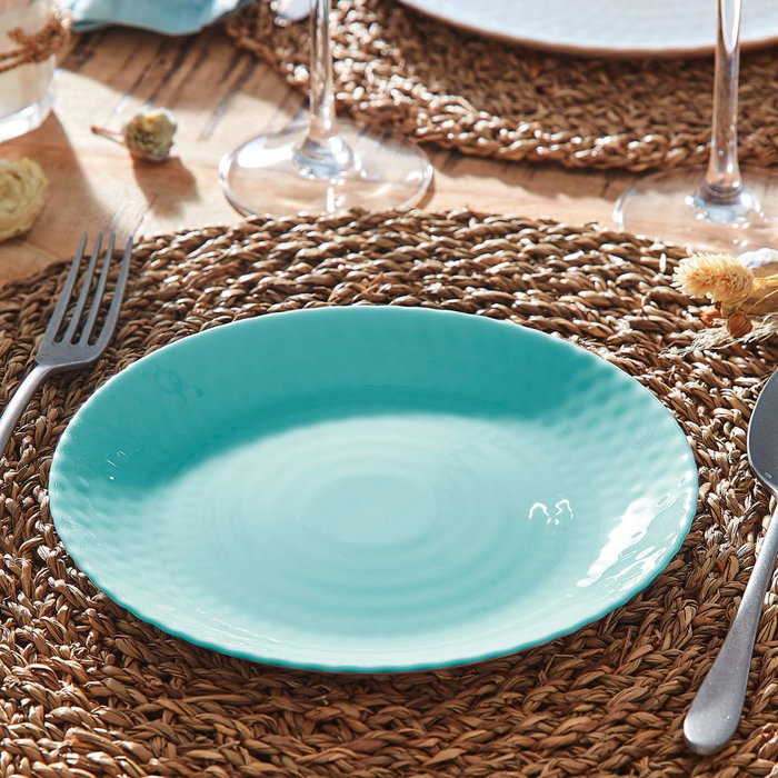 Plato Postre Opal Pampille Turquesa Luminarc 19 cm