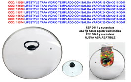 Lifestyle Tapa de Vidrio Templado con Salida de Vapor de 22 cm