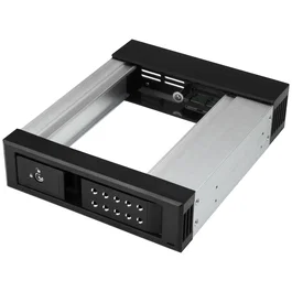 StarTech.com Bahía de Intercambio en Caliente sin Bandeja 5,25 Pulgadas a 3,5 Pulgadas SATA/SAS Aluminio Negro