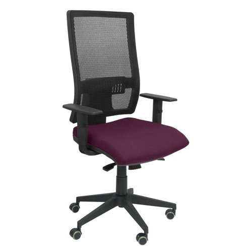 PIQUERAS Y CRESPO Silla Horna con Mecanismo Sincro, Asiento Morado y Respaldo Negro