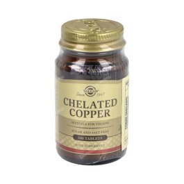 Solgar Cobre Quelado 100 Comprimidos - Soporte Inmunitario, Piel y Cabello, Antioxidante - Vegano