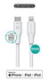 eSTUFF Cable USB-C a Lightning 3 m Blanco INFINITE Super Soft - 100% Reciclado, Kevlar, Certificado MFi, 35k Flexiones