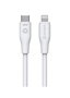 eSTUFF Cable USB-C a Lightning 3 m Blanco INFINITE Super Soft - 100% Reciclado, Kevlar, Certificado MFi, 35k Flexiones