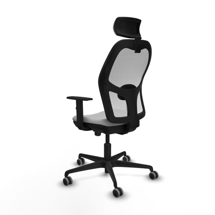 PIQUERAS Y CRESPO Silla de oficina Jorquera con mecanismo Sincro/Traslack, Gris claro y Blanco