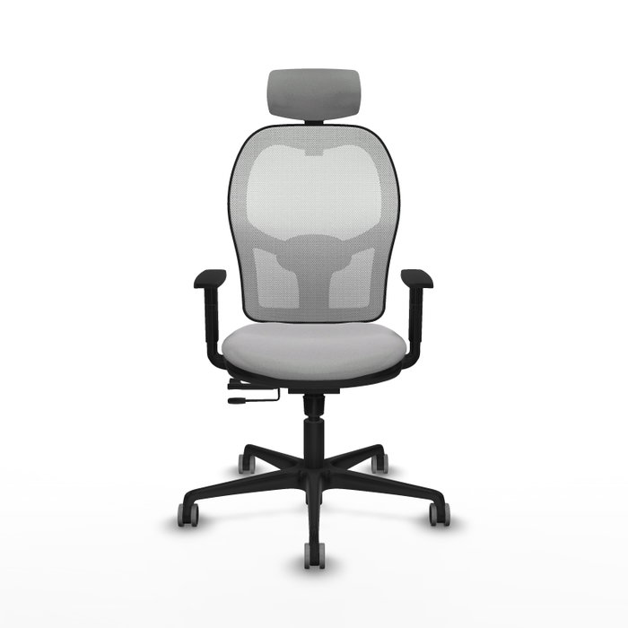 PIQUERAS Y CRESPO Silla de oficina Jorquera con mecanismo Sincro/Traslack, Gris claro y Blanco