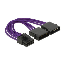 DeLOCK 83705 Cable de alimentación PCI Express 8 pin a 2 x 4 pin Púrpura