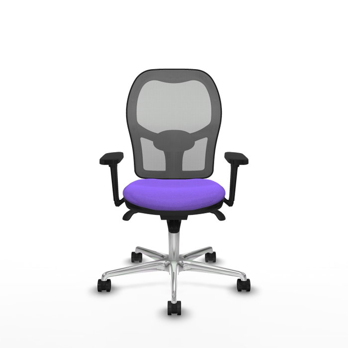 PIQUERAS Y CRESPO Silla de oficina Jorquera con mecanismo sincro, tela lila y malla gris PIQUERAS Y CRESPO Silla de oficina Jorquera con mecanismo sincro, tela lila y malla gris