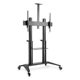 Digitus Collaboration Trolley TV-Presentationswagen para Pantallas 70-120 pulgadas, Capacidad 140 kg, Color Negro