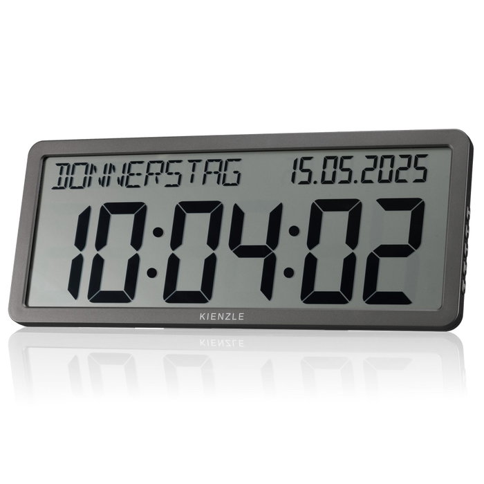 Kienzle Reloj de Pared Digital con Radio y Pantalla de Fecha, Antracita