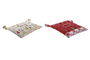 DKD Home Decor Cojin Silla Navidad Tradicional Rojo Blanco Algodon Polyester Velcro 40 x 4 x 40 cm (4 Unidades)