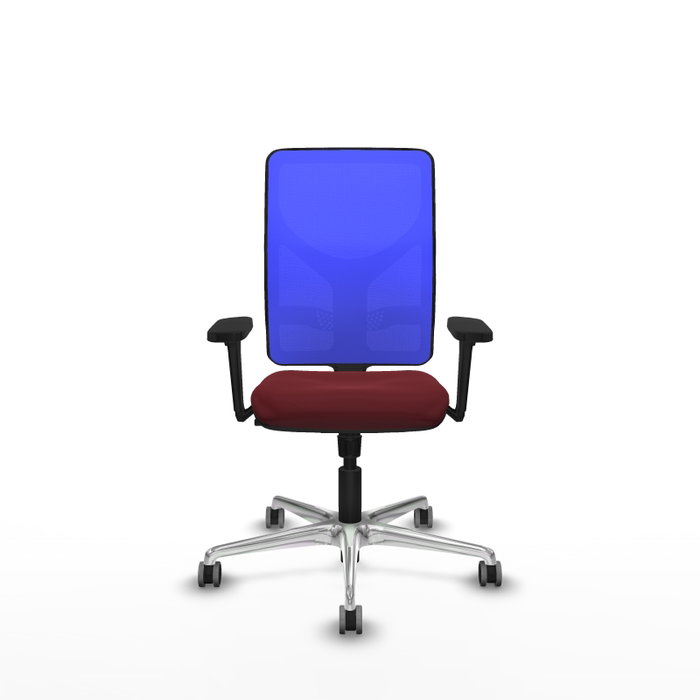 PIQUERAS Y CRESPO Silla de oficina Motilla Granate y Azul con mecanismo Sincro