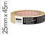Tesa 4349 Cinta de Enmascarar para Pintar NOPI, Papel, 45 m x 25 mm, para Delimitar Zonas, Bordes Nítidos, Adhesivo de Caucho Natural