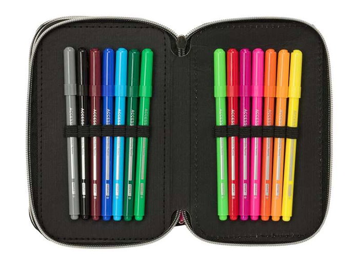 Safta Plumier triple 37 piezas K-Pop Demon Hunters - Energy 12,5x19,5x5,5 cm