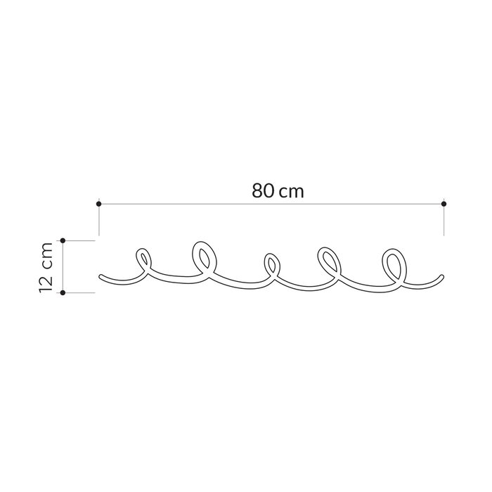 Hanah Home Gancho Metálico de Pared Negro 80x12x5 cm 100% Metal para Abrigos, Sombreros y Bolsos