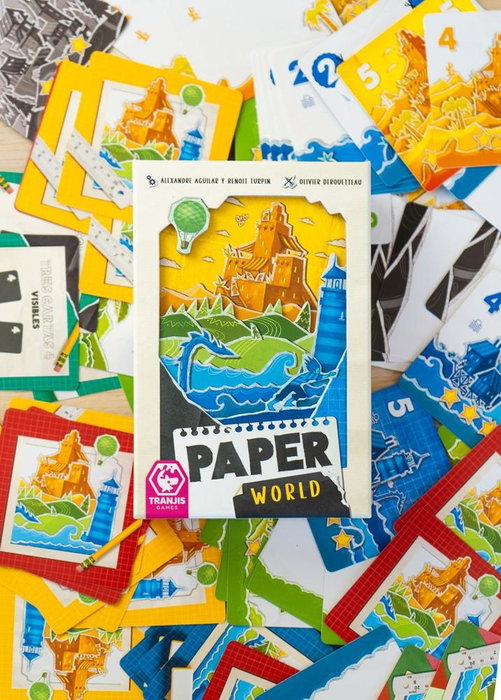 Tranjis Games Paper World Juego de Mesa de Estrategia con Cartas de Paisaje y Objetivos - Creación - Crea Paisajes Capa a Capa