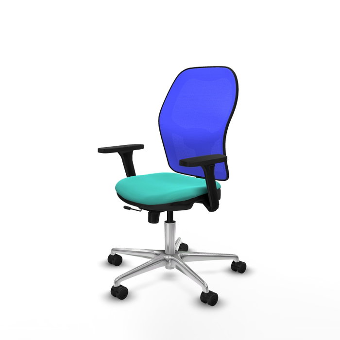 PIQUERAS Y CRESPO Silla de oficina Jorquera Sincro/Traslack Turquesa y Azul