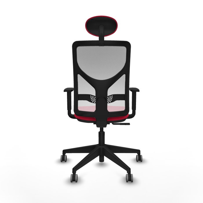 PIQUERAS Y CRESPO Silla de oficina Motilla con mecanismo Sincro, Rojo y Blanco
