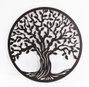 DKD Home Decor Decoración de Pared LED Metal Árbol Negro 40x40 cm