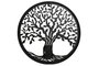 DKD Home Decor Decoración de Pared LED Metal Árbol Negro 40x40 cm