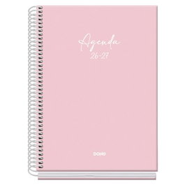 Agenda Escolar (2026-27) Dohe Basic Serenity Espiral Tapa Extra A5 S/V Con Goma Rosa
