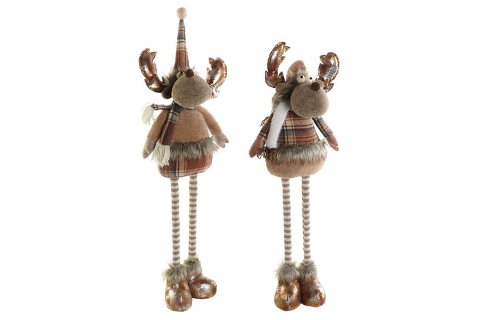 DKD Home Decor Figura Reno Marrón de Poliéster