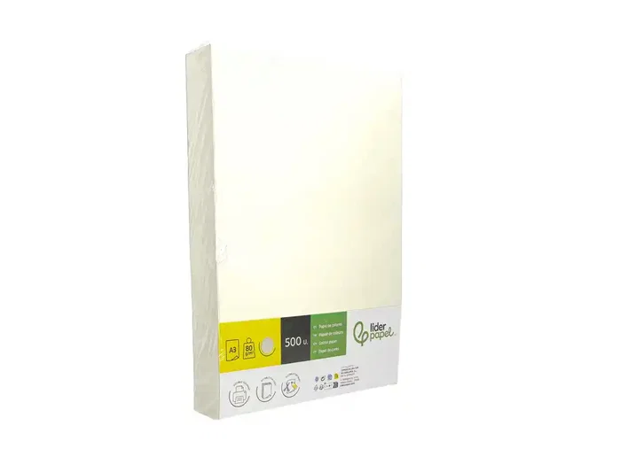 Liderpapel Papel Color DIN A3 Crema 80 g/m² 500 Hojas Liderpapel Papel Color DIN A3 Crema 80 g/m² 500 Hojas